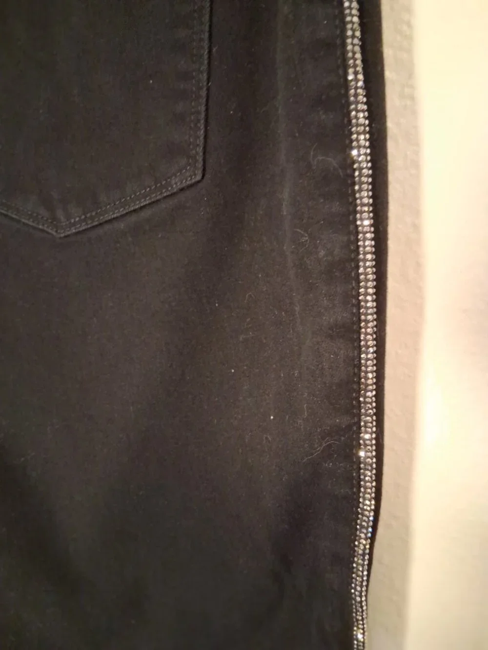 White House Black Market Women's High Rise Embellished Trim Straight Jeans SZ 16